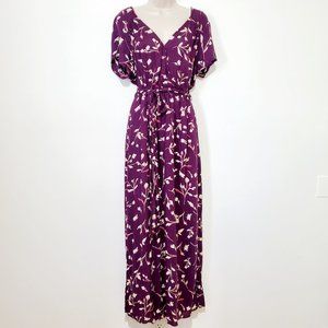 Lucky Brand Women’s Size M Maroon Floral Maxi Dress Boho